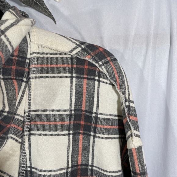 NWT $128 Free‎ People [ Large ] Why Not Quarter Zip Plaid Sweatshirt Ivory - Picture 9 of 16
